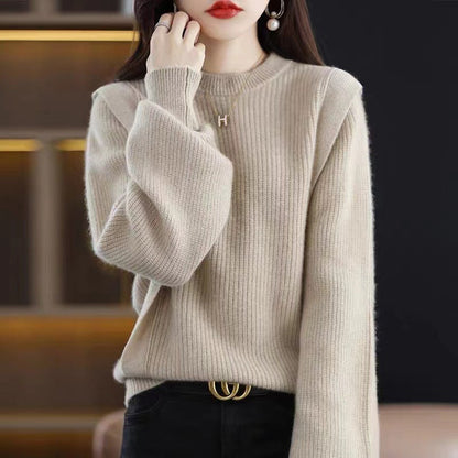 Damen Grobstrickpullover Rundhalsausschnitt