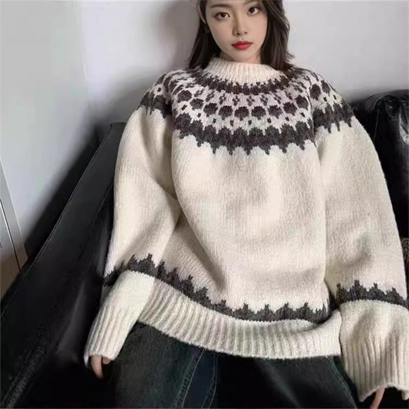 Damen Strickpullover Norwegermuster Norvielle