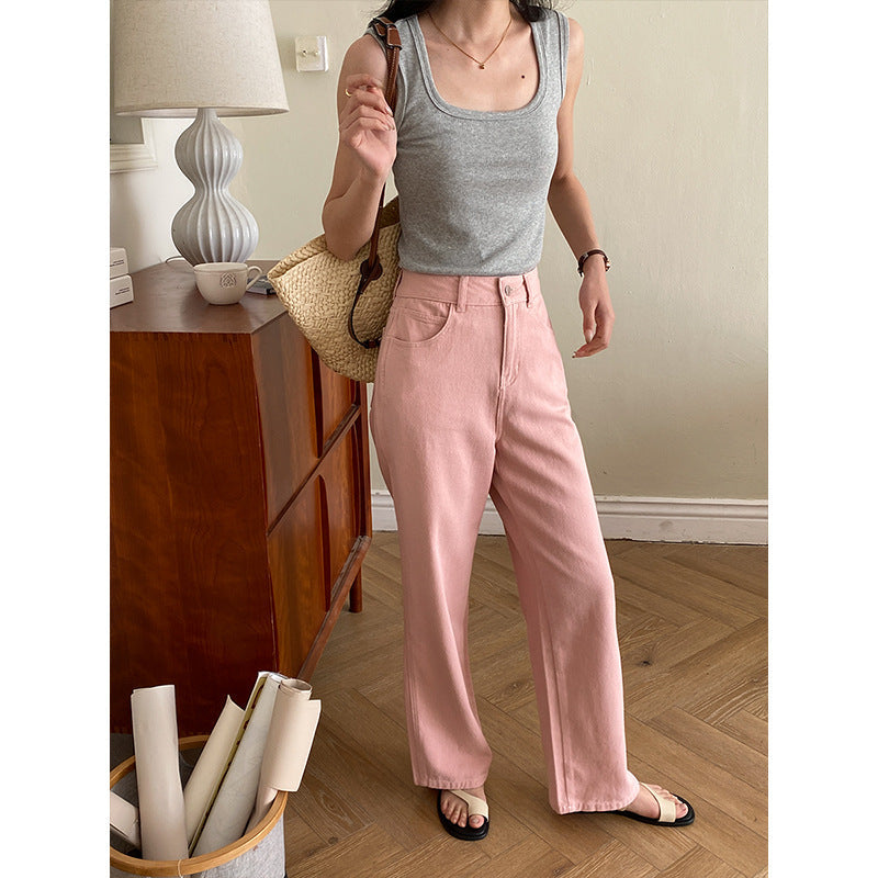 Damen High-Waist Jeans Weites Bein Norvielle