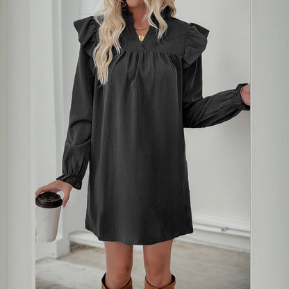 Damen Freizeitkleid Rüschendetails Eleganter Schnitt Norvielle