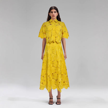Damen Blumenkleid Hochgeschlossener Kragen Voluminöse Ärmel Norvielle