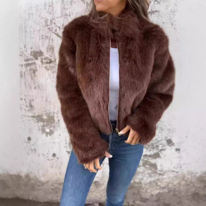Damen Fleecejacke Hochkragen Kuschelig Norvielle