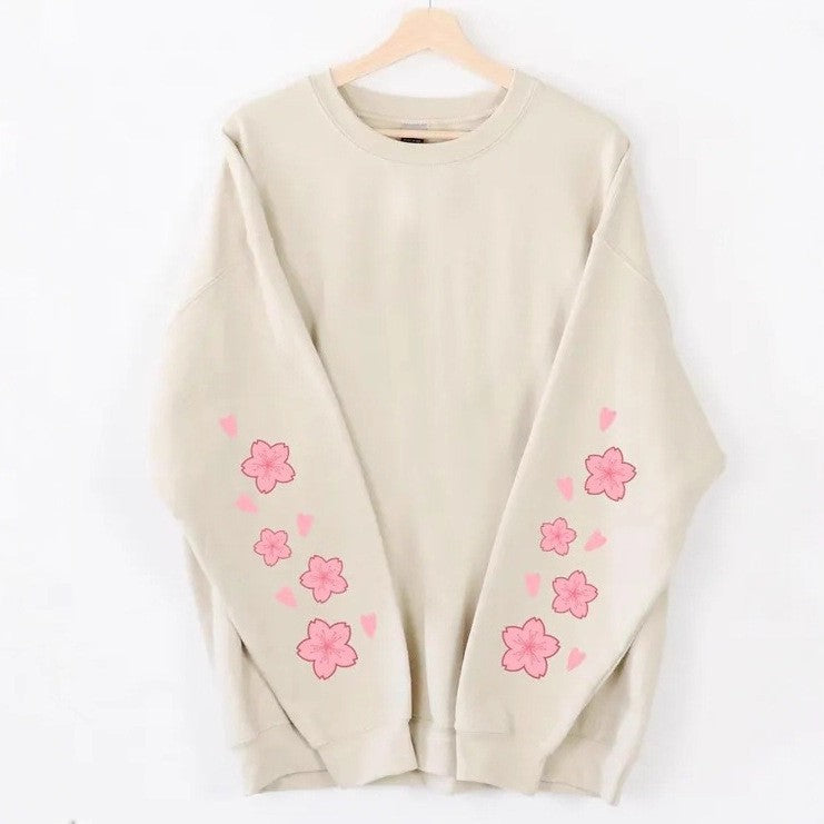 Damen Sweatshirt Florales Design Großärmelig Norvielle
