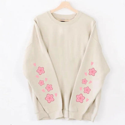 Damen Sweatshirt Florales Design Großärmelig Norvielle