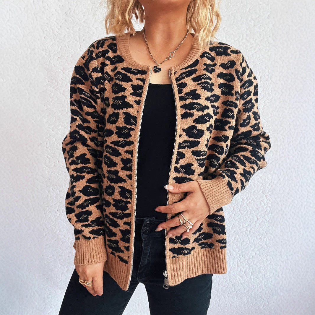 Damen Strickjacke Florales Muster Durchgehende Knopfleiste