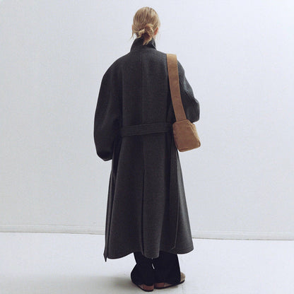 Damen Wollmantel Oversize Elegannt