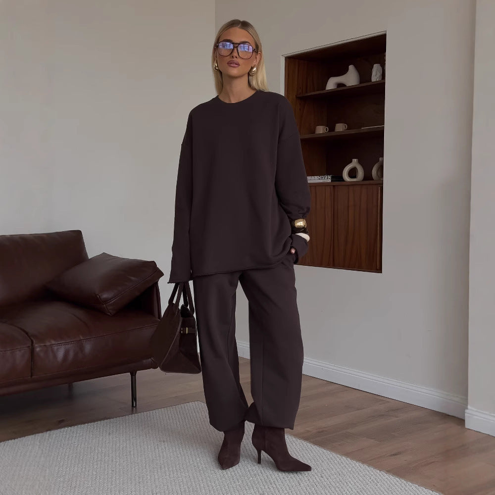 Damen Sweat-Set Elastisch Lässig Schwarz Norvielle - Norvielle