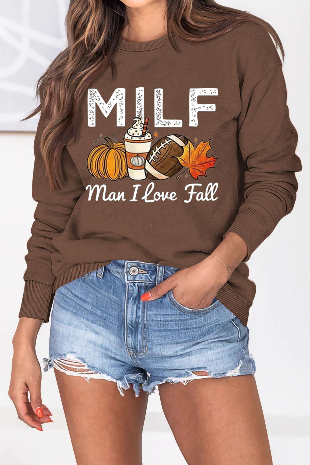 Damen Sweatshirt Herbstmotiv Inspirierender Schriftzug Norvielle