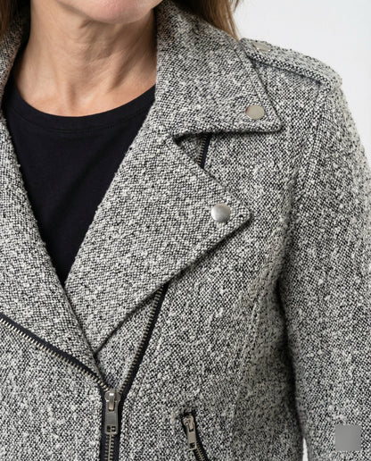 Damen Bikerjacke Tiermuster Tailliert