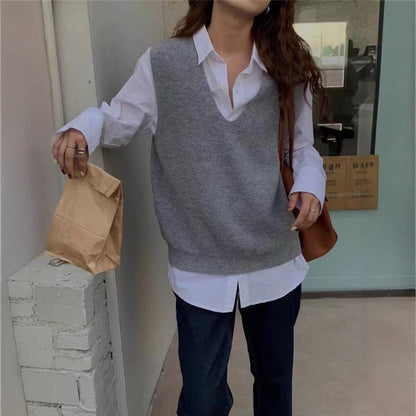 Damen Pullover V-Ausschnitt Locker Norvielle