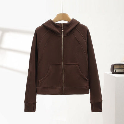 Damen Kapuzenjacke Norvielle Kuschelig Hochkragen Praktische Taschen