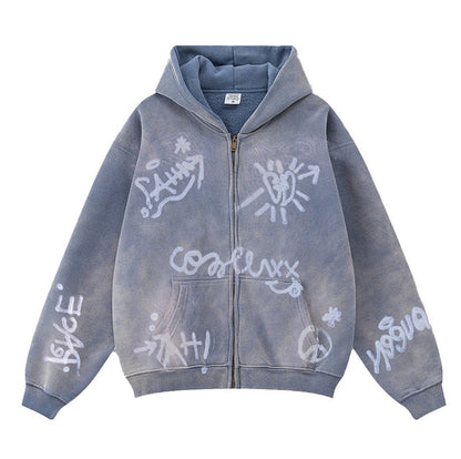 Damen Kapuzenjacke Graffiti-Print Norvielle - Norvielle