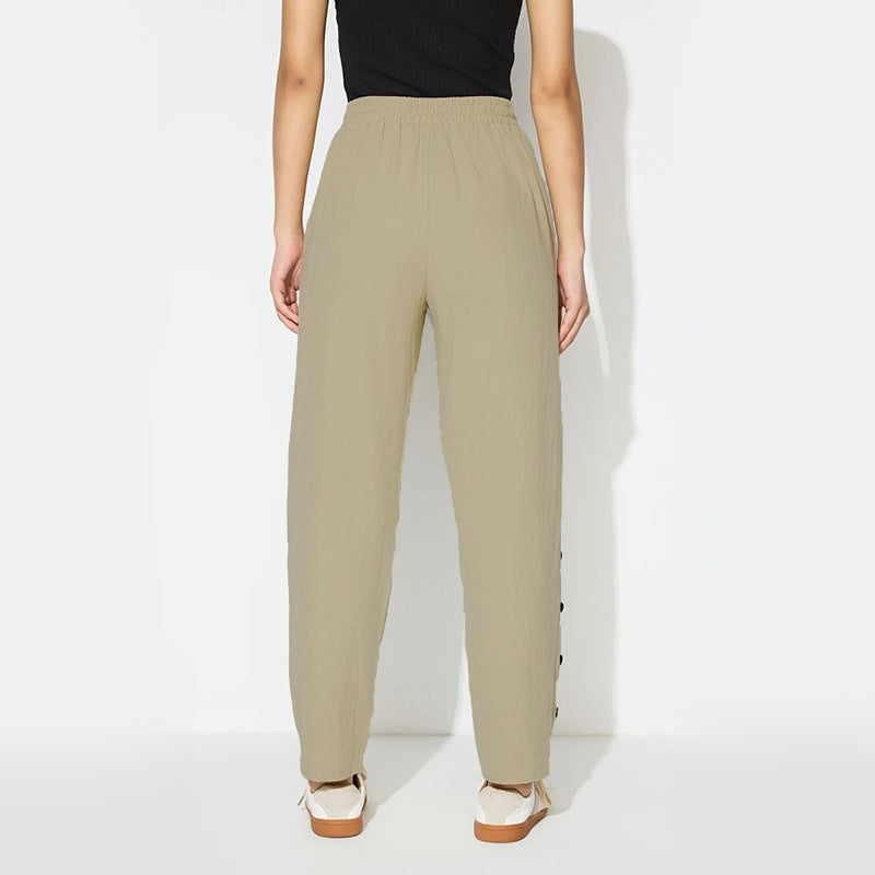 Damen Joggpants Modisch Dekorative Knöpfe