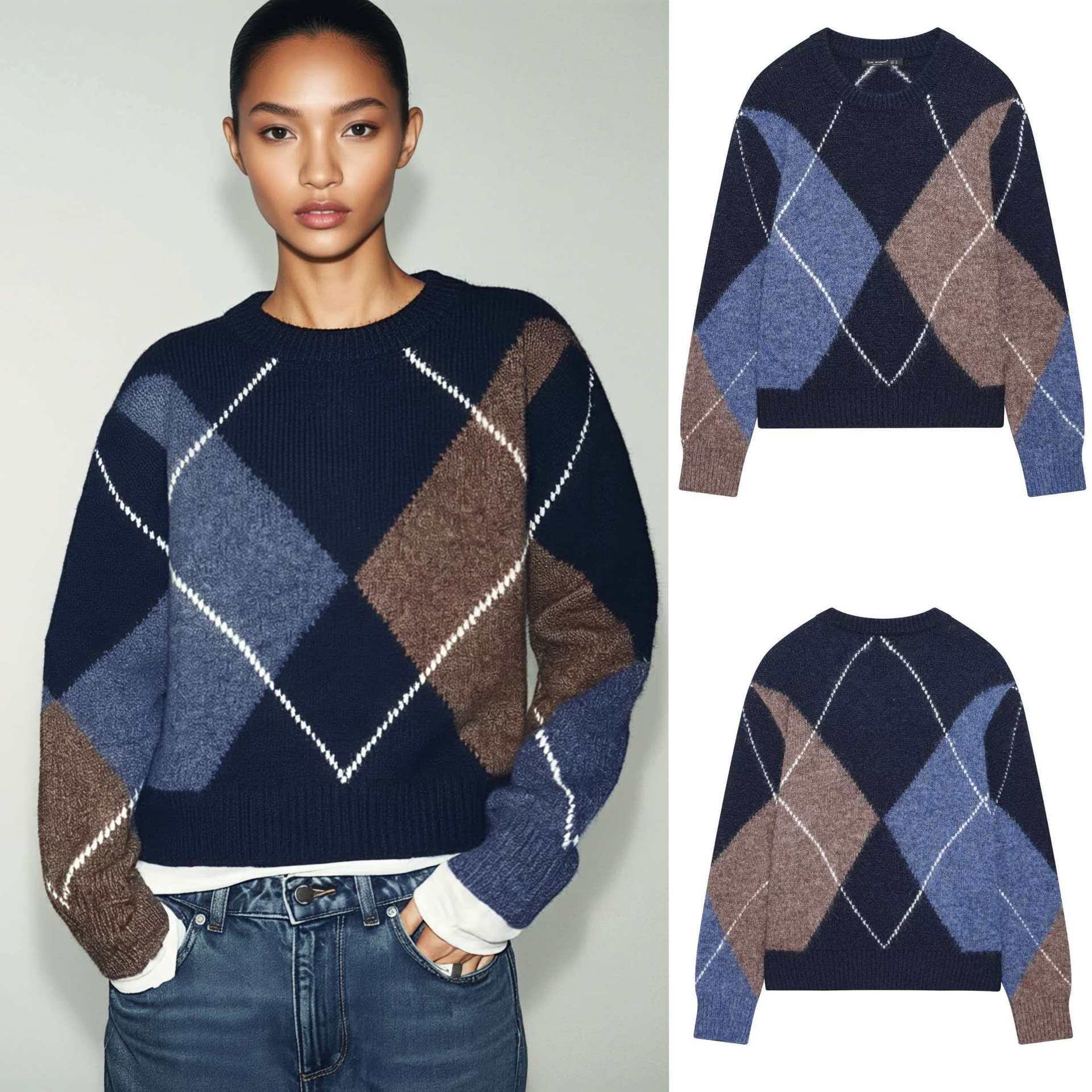 Damen Grobstrickpullover Rautenmuster Norvielle - Norvielle