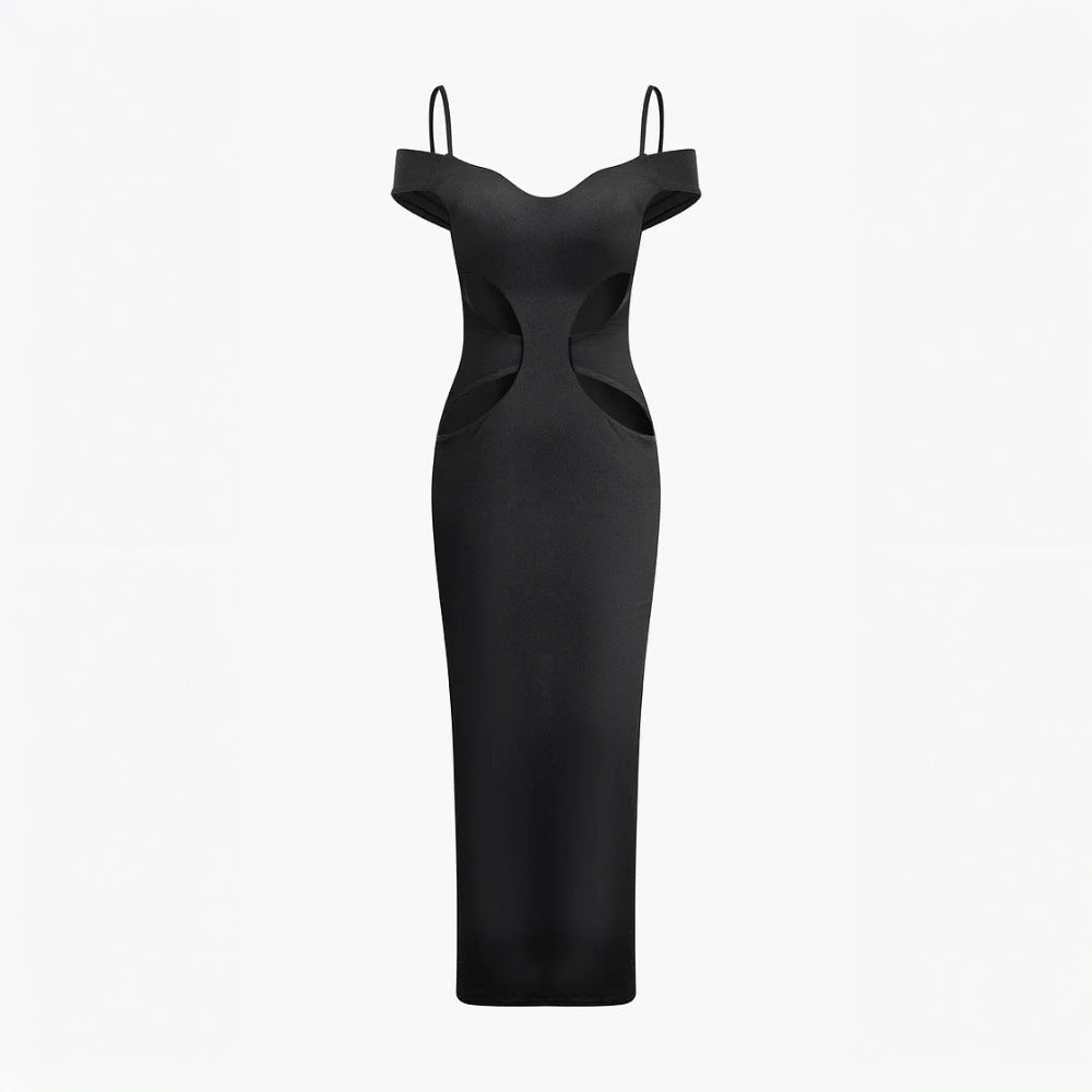 Damen Maxikleid Cut-Out Schulterdetails Norvielle