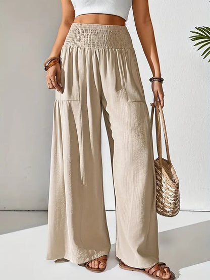Damen Sommerhose Elastischer Bund Eingrifftaschen Norvielle