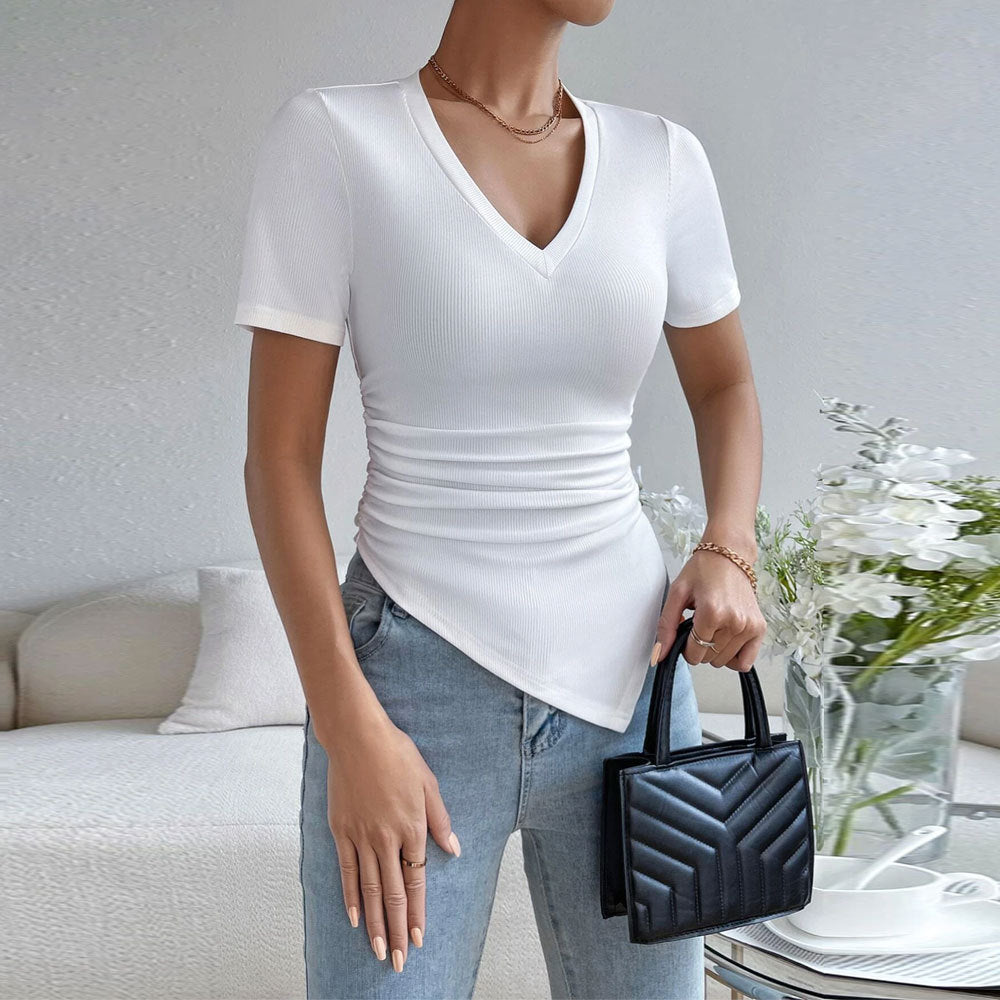 Damen Body V-Ausschnitt Raffung Norvielle