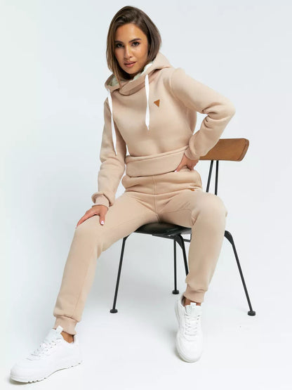 Damen Hoodie Jogginghosen Set Hochkragen Norvielle