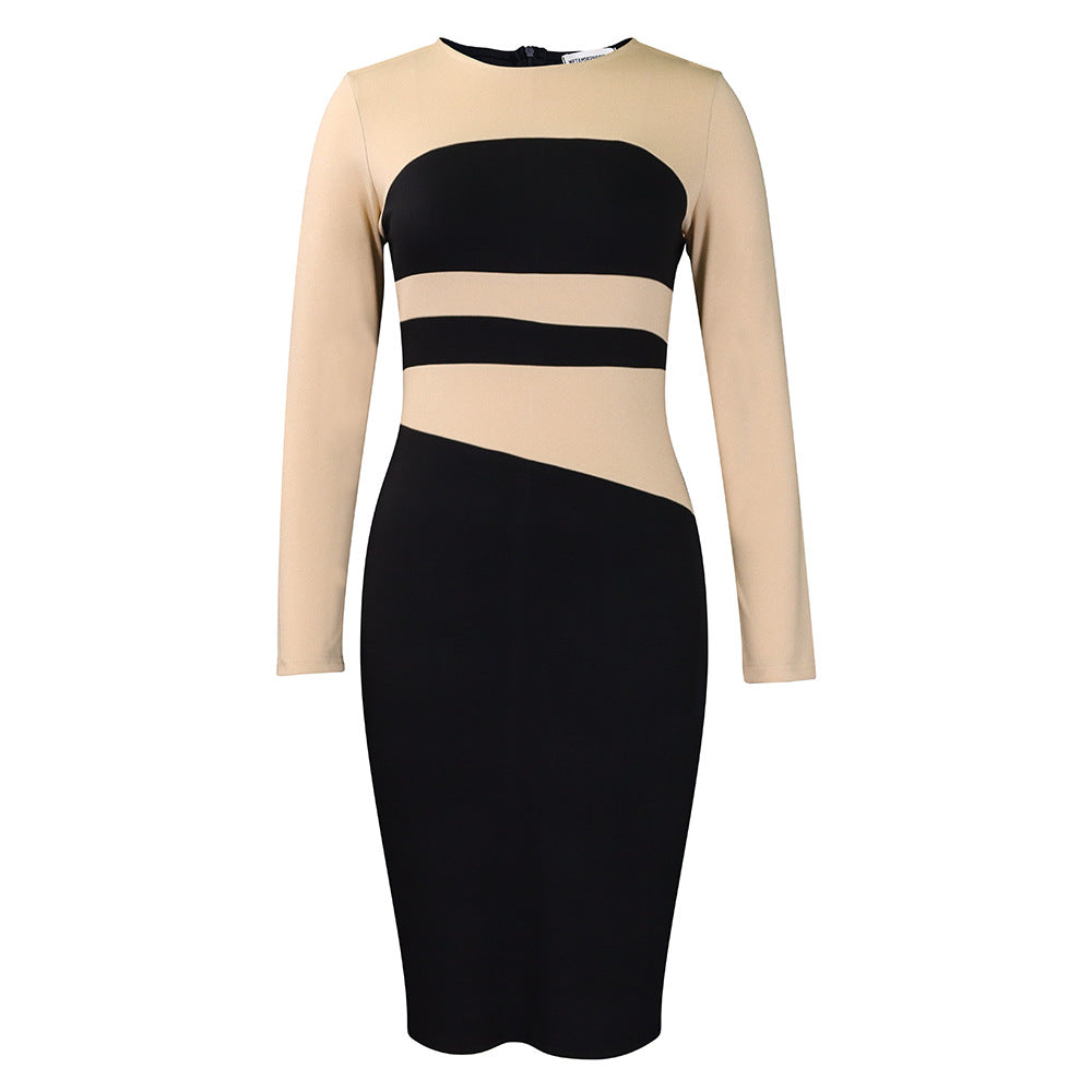 Damen Kleid Geometrisches Design Figurbetont