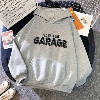 Damen Kapuzenpullover Garagen-Motiv Norvielle