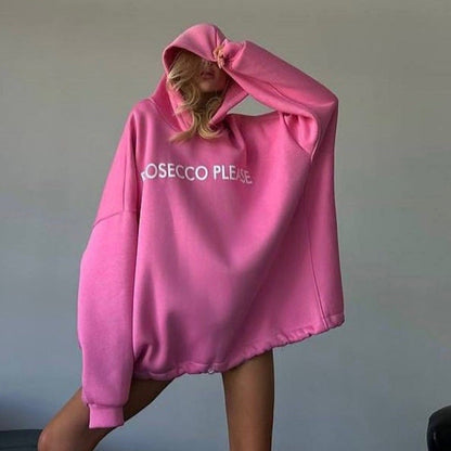Damen Oversized Hoodie mit Kordelzug und Rippbündchen Norvielle