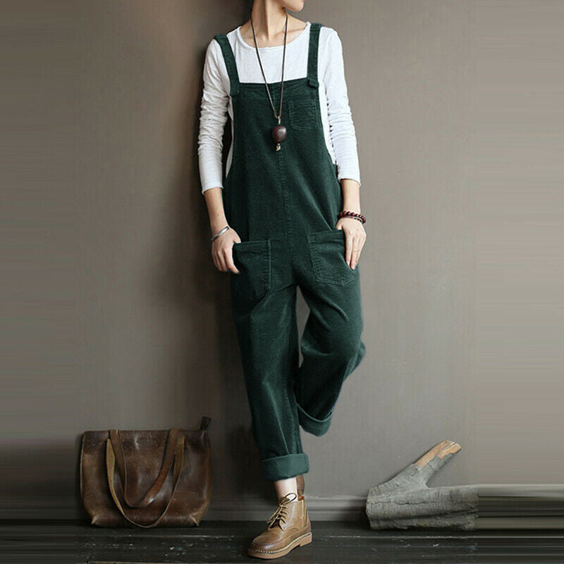 Damen Cord Latzhose Weitbein - Norvielle