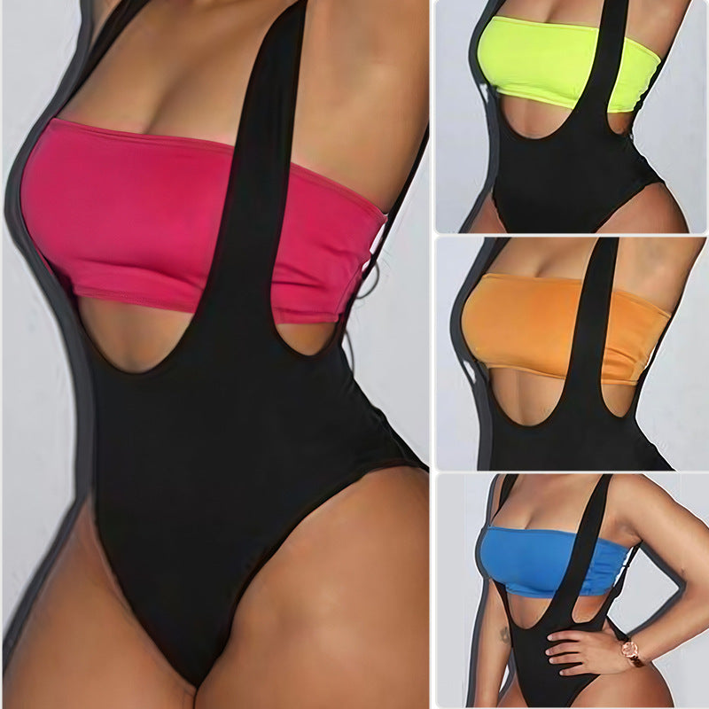 Damen Badeanzug Cut-Out-Design Verstellbare Träger Norvielle - Norvielle