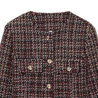 Damen Tweedjacke mit Knöpfen und abnehmbarem Gürtel Norvielle