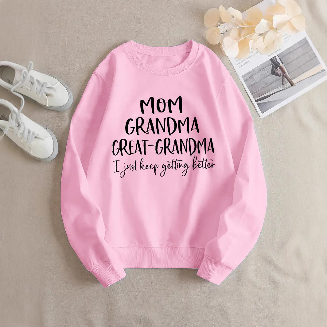 Damen Sweatshirt Kreativer Familienaufdruck Bequem Grün Norvielle - Norvielle