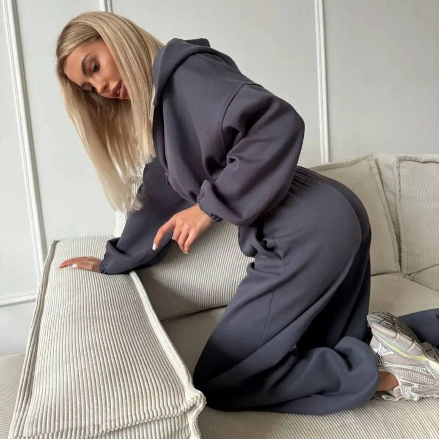 Damen Sportliches Set Kapuze Weite Hose Norvielle