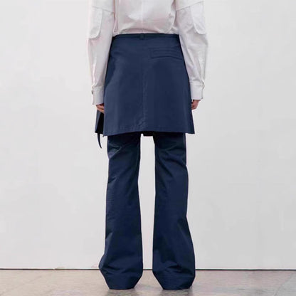 Damen Hose mit Overskirt Weitgeschnitten Norvielle