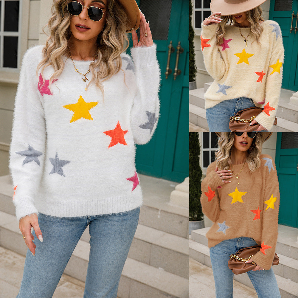 Damen Pullover mit Sternenmotiv Norvielle - Norvielle