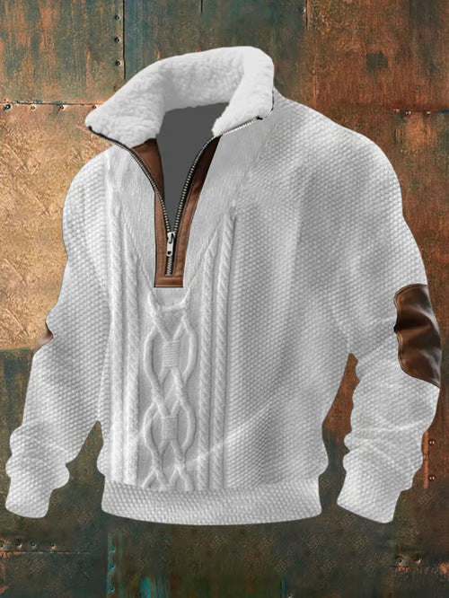 Cassian Herren Sweater Fellkragen Zip hoch - Norvielle