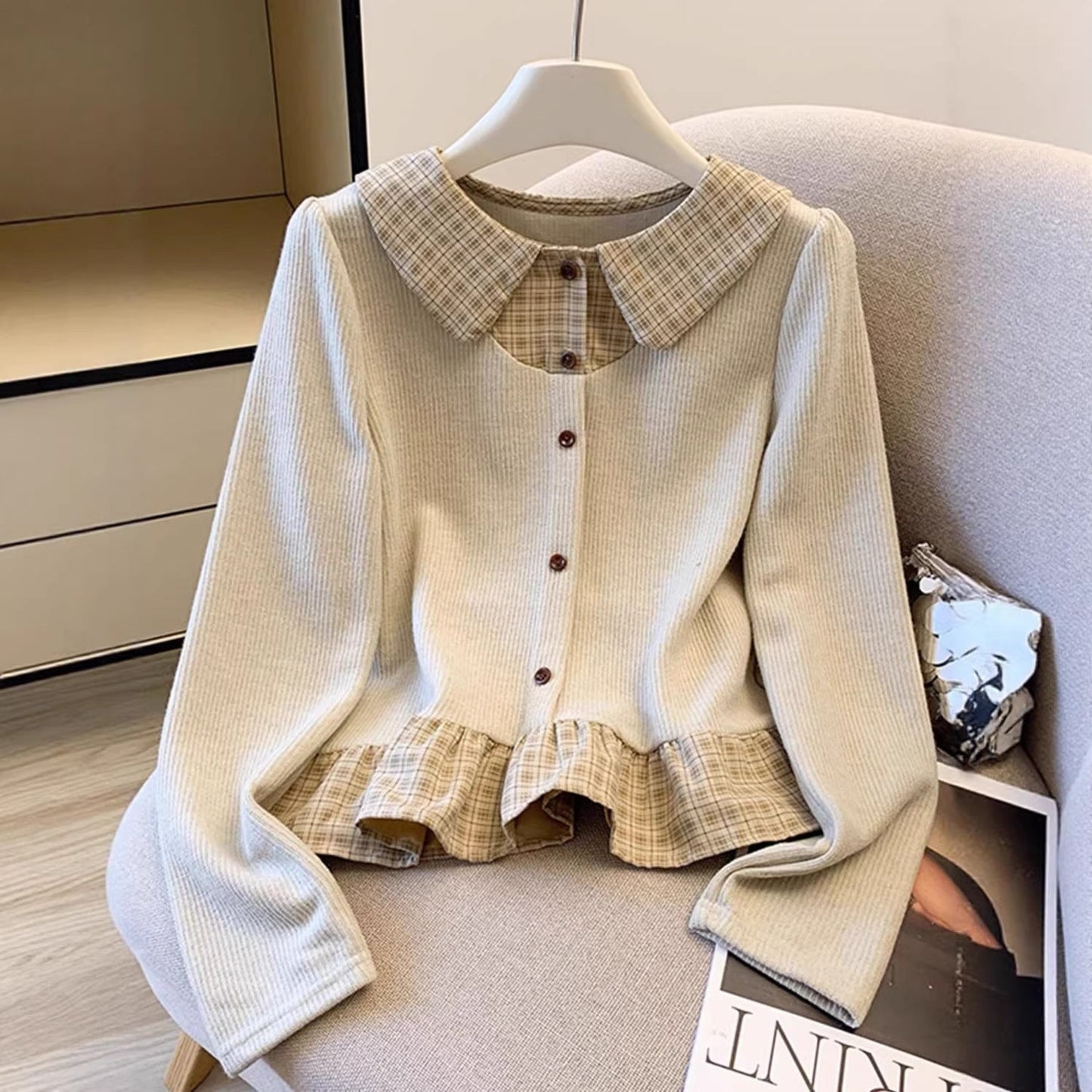 Damen Strickpullover mit Blusen-Details Norvielle - Norvielle