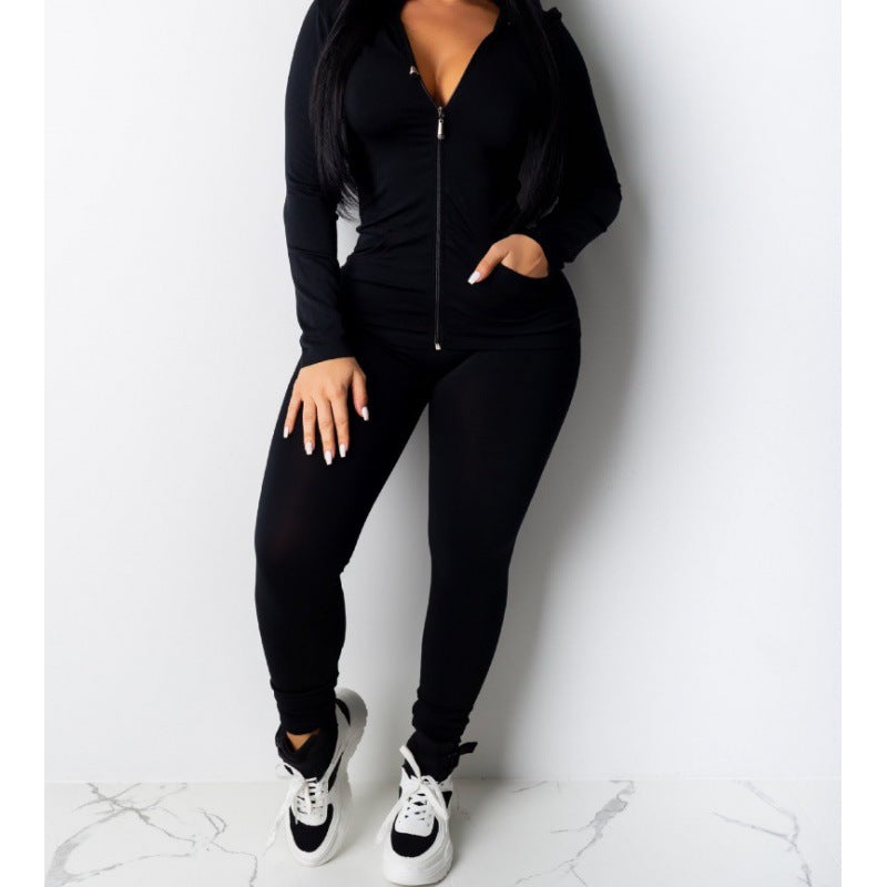 Damen Sport-Zweiteiler-Set Kapuzenjacke und Hose Norvielle