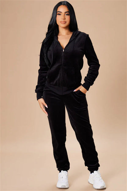 Damen Fleece-Jogginganzug Elastisch Hochschließend Norvielle