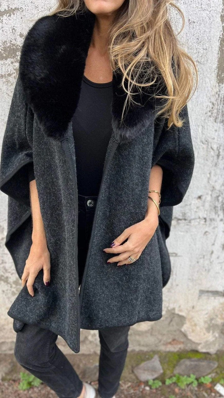 Damen Übergangsjacke Kunstpelzkragen Norvielle
