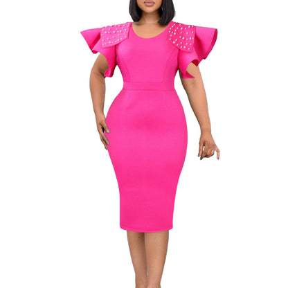 Damen Abendkleid Strukturierte Rüschen Norvielle