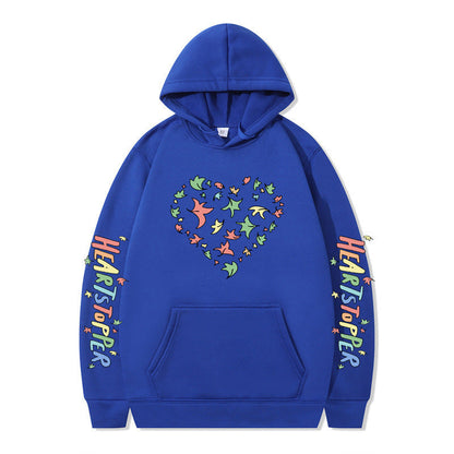 Damen Kapuzenpullover Herz- und Blattmotiv Norvielle