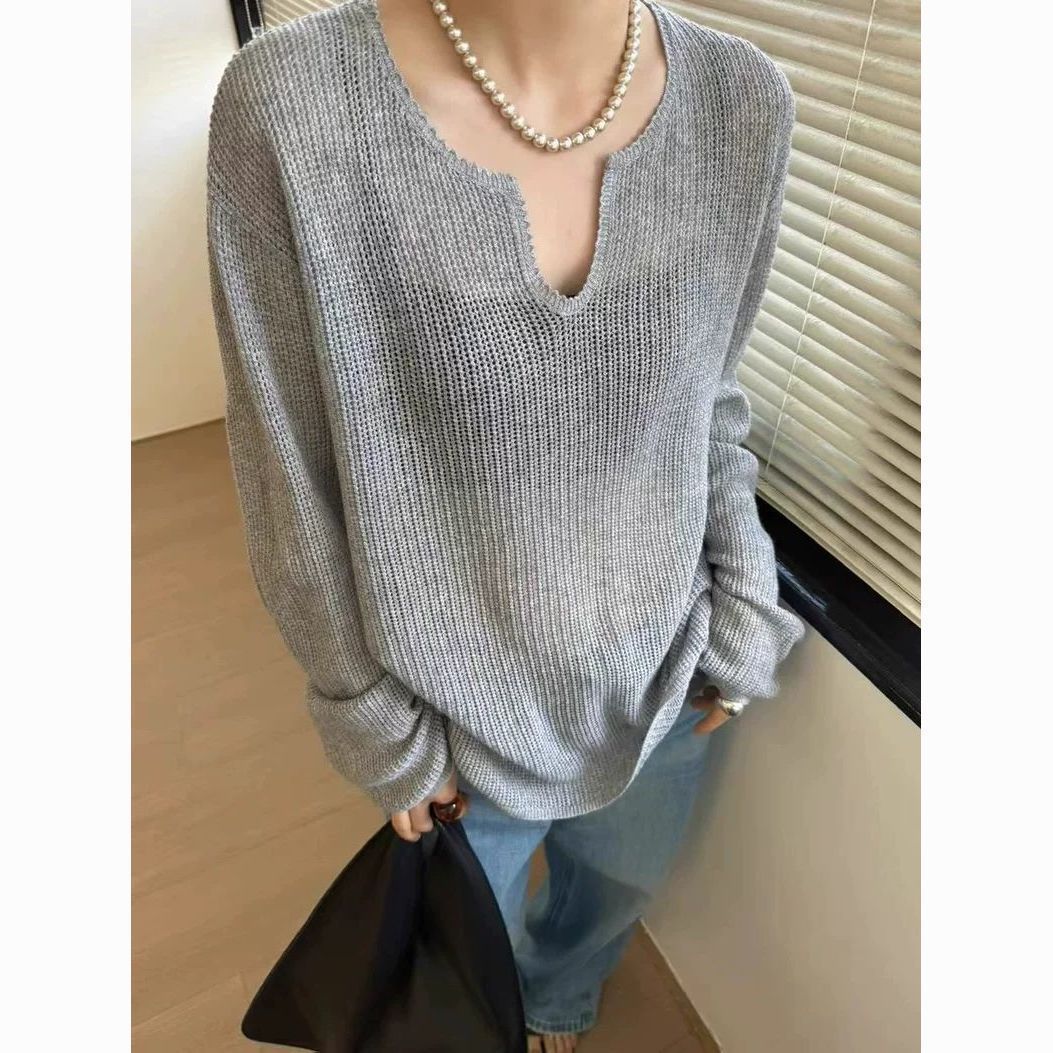Damen Pullover V-Ausschnitt Lässig Norvielle