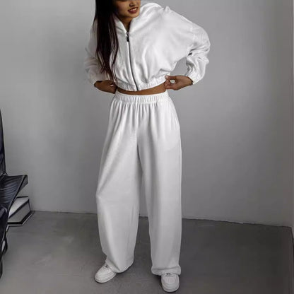 Damen Fleece-Sportanzug Hochgeschlossen Elastisch Norvielle