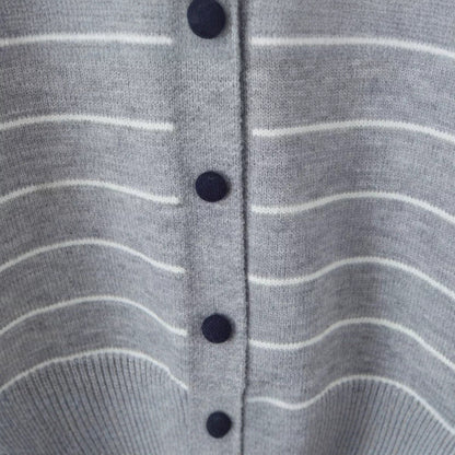 Damen Strickjacke Gestreift Rundhalsausschnitt Norvielle