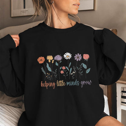 Damen Sweatshirt Voluminöse Ärmel Blumen Motiv Weiss - Norvielle
