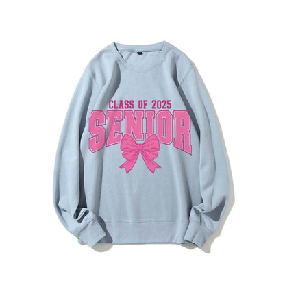 Damen Sweatshirt Abschlussjahr Schleifendesign Grau