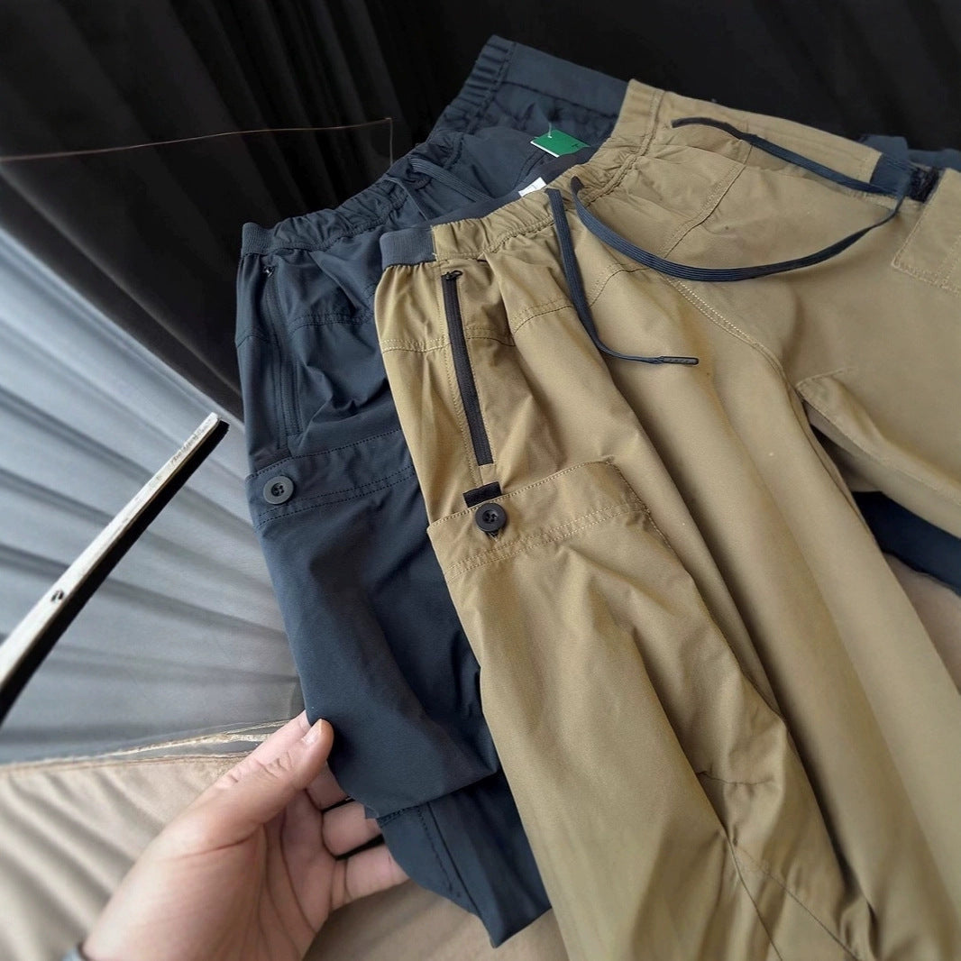 Damen Cargo Shorts Funktionale Baumwolle Beige