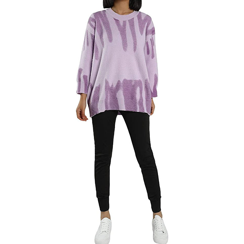 Damen Pullover Groß Locker Farbverlauf Norvielle