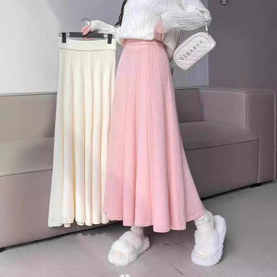 Damen Strickrock Midi aus Norwolle