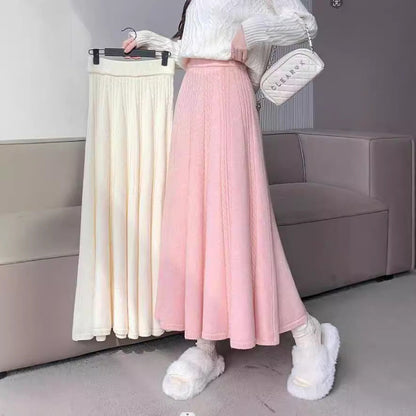 Damen Strickrock Midi aus Norwolle