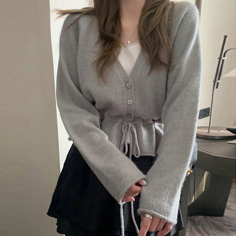 Damen Strickjacke Tailliert Mit Gürtel Norvielle