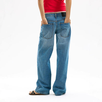 Damen Weite Denim-Jeans Lässiger Schnitt